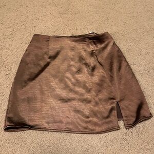 Kendal & Kylie (pacsun) brown satin mini skirt